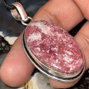Beautiful Bright Pink Thulite Pendant 2”